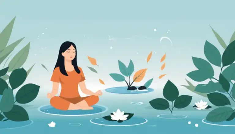 Illustrazione di una persona che pratica la mindfulness.