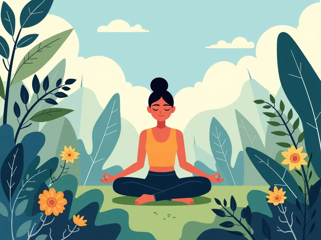 practice of mindfulness in modern life, illustrating its role in reducing stress and anxiety